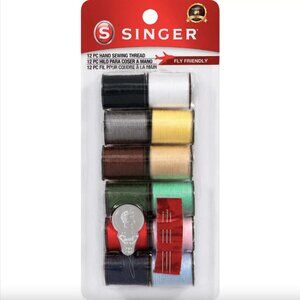 NIB SINGER Hand Sewing Thread Spools Kit, Assorted Colors , 12 Count 25 yards ea